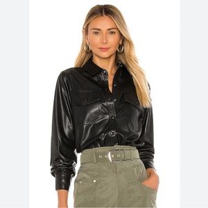 Revolve Leather Button Down